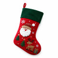 Chaussette de Noël 45 cm en textile rouge et vert à suspendre décorative