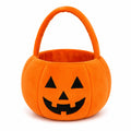 Sac de collecte citrouille 25 cm en peluche orange avec anse souple