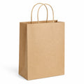 Sac cadeau 26 x 12 x 32 cm en papier kraft brun avec anses torsadées